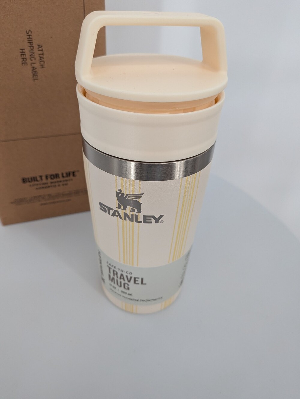 NEW STANLEY The Easter Café To Go Travel Mug cup Cream Picnic Stripe yellow 2026 - Picture 10 of 10